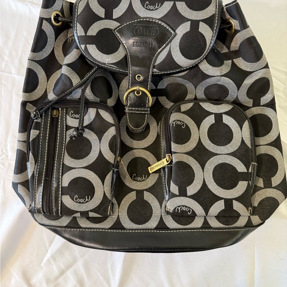 Coach Black and Gray Patterned Women's backpack bag - Picture 1 of 7